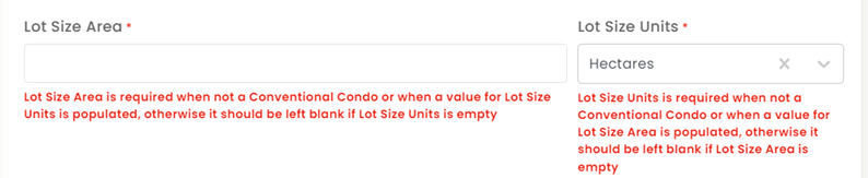 Lot size field