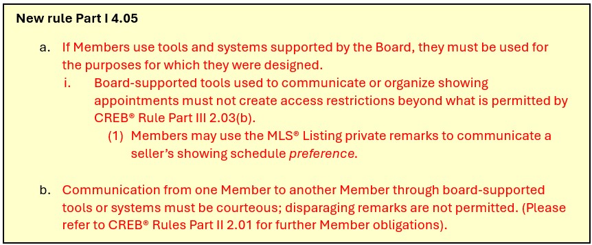 New rule Part I 4.05
