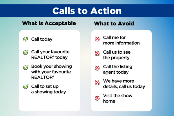 Realtor Tips- Calls to Action
